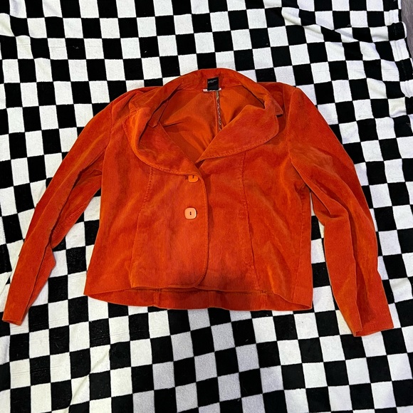 women’s jacket coat button up blazer orange - Picture 1 of 4